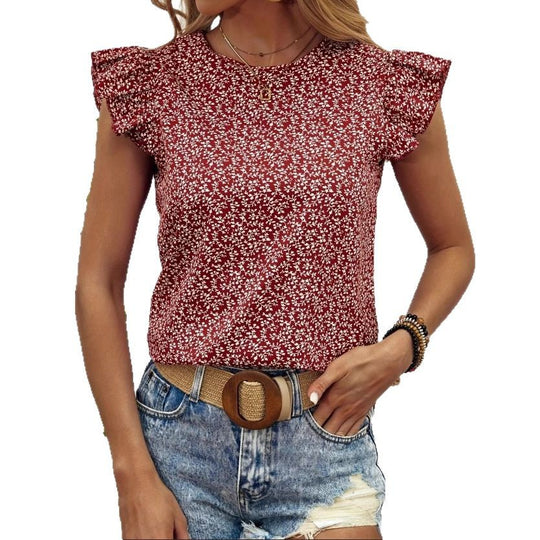 Damen Trendiges Blusenshirt mit Rüschendetails und floralem Muster R&B