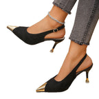Damen Elegante Slingback Pumps mit metallic Akzenten R&B