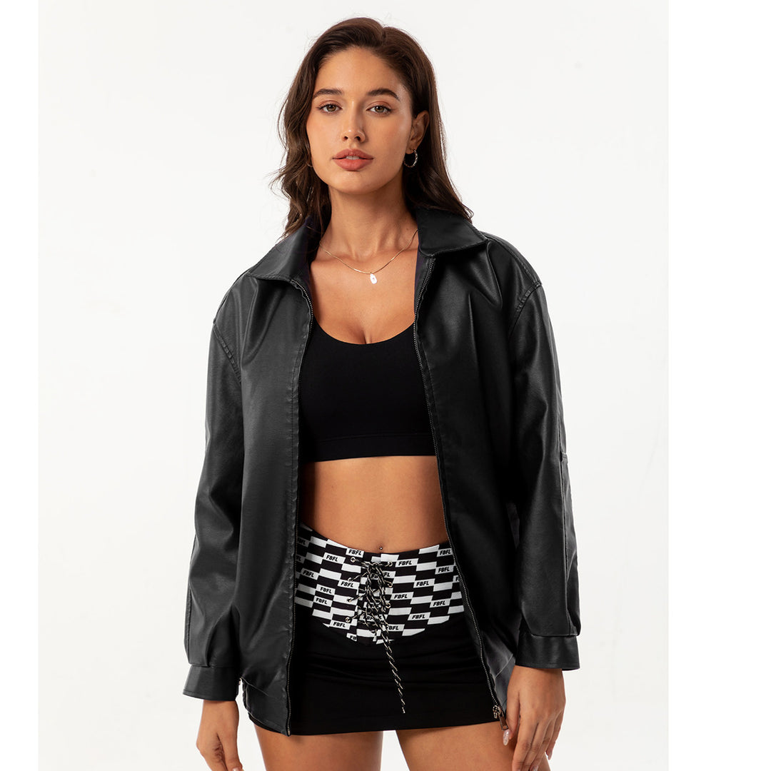 Damen lässige Satinjacke mit modernem Schnitt und praktischen Taschen R&B