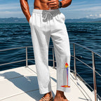 Herren Strandhose aus leichtem, atmungsaktivem GewR&Be mit buntem Print R&B
