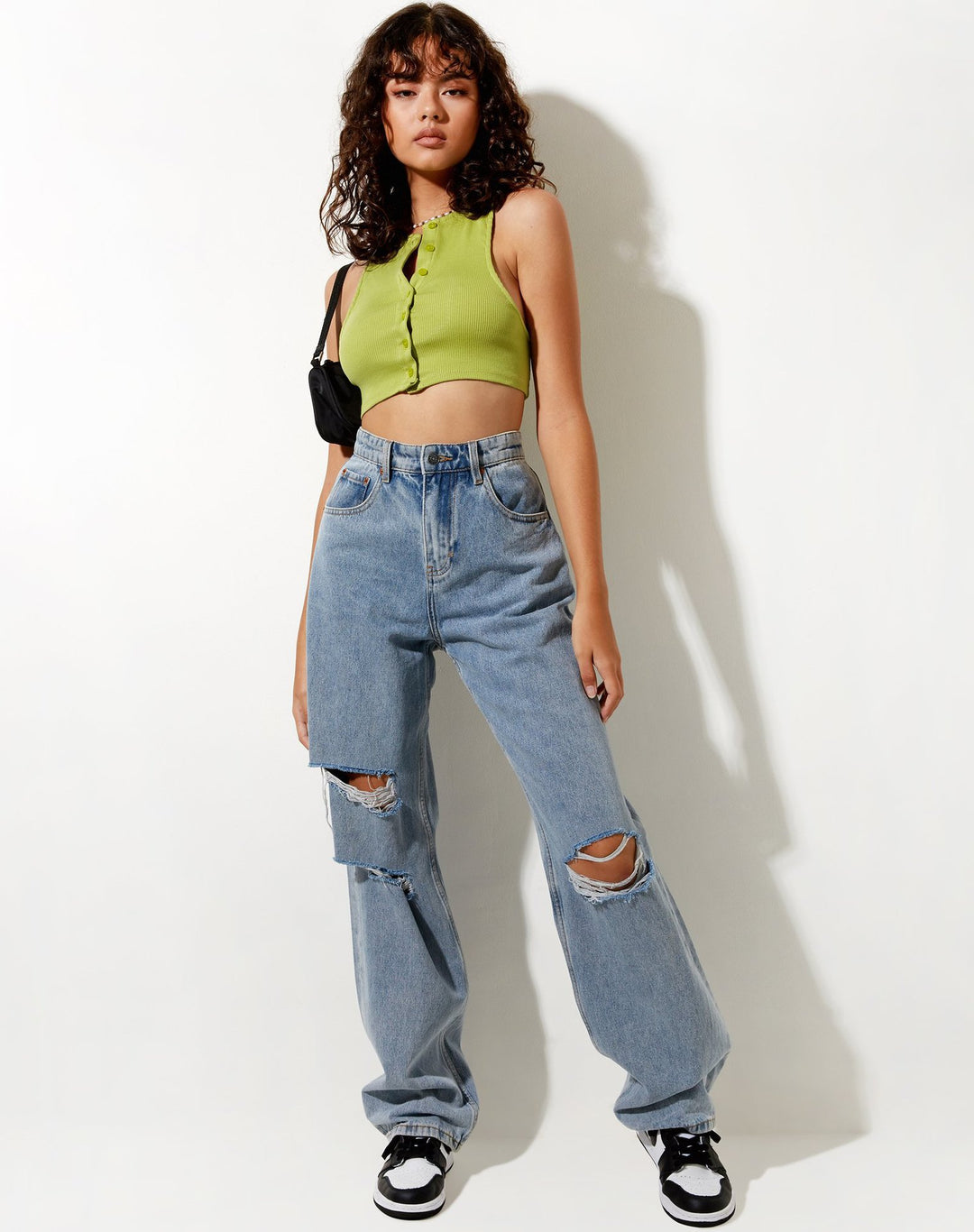 Damen Cropped Top mit Knopfdetails und sportlichem Schnitt R&B