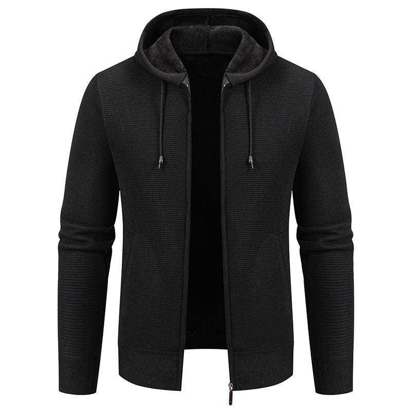 Herren moderne Kapuzenjacke mit strukturiertem Design und praktischen Taschen R&B