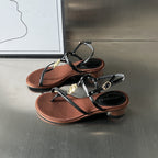 Damen Elegante Sandalen mit kostbaren Verzierungen und komfortablem Absatz R&B