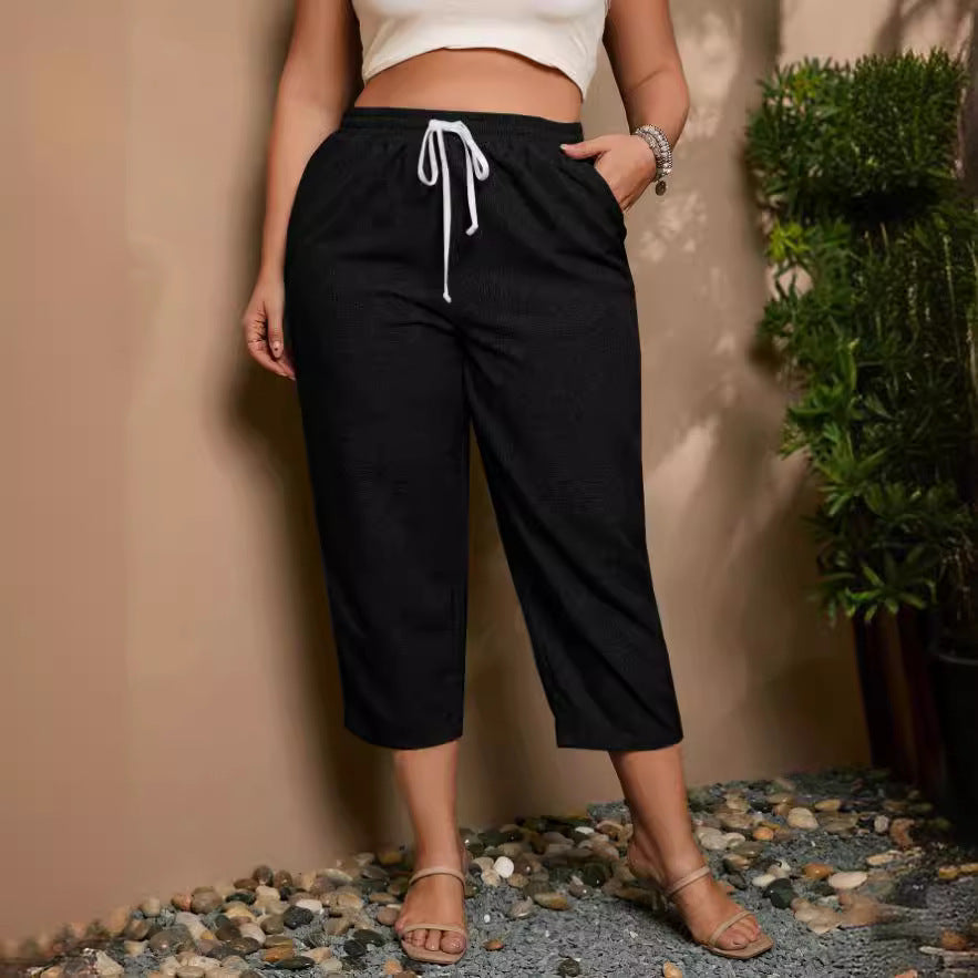 Damen Casual Freizeit-Hose mit elastischem Bund und praktischen Taschen R&B