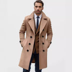 Herren eleganter Langmantel mit gefüttertem Innenfutter und stylischem Kragen R&B