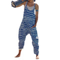 Damen Lässiger Overall mit weitem Schnitt und verspieltem Wellenmuster R&B