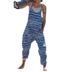 Damen Lässiger Overall mit weitem Schnitt und verspieltem Wellenmuster R&B