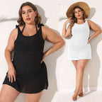 Damen luftiger Strandkleid mit besonderen Trägerdetails R&B