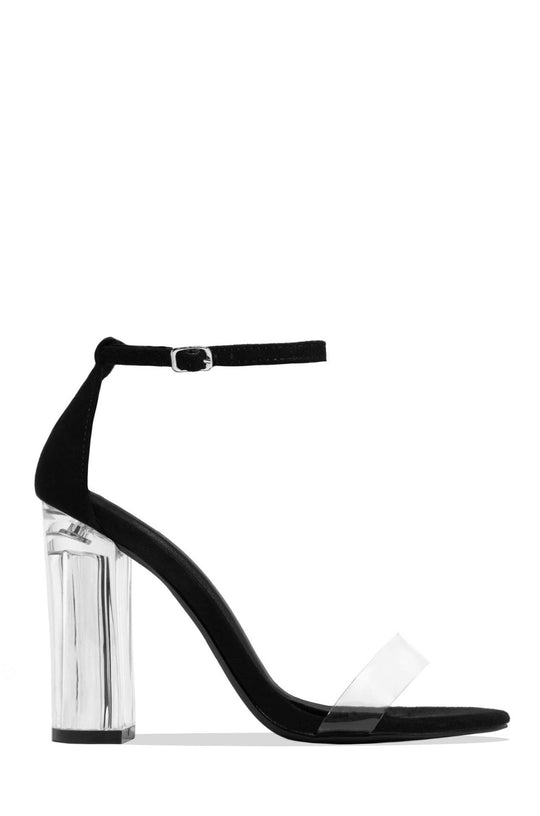 Damen elegante High Heel Sandalen mit transparentem Blockabsatz R&B