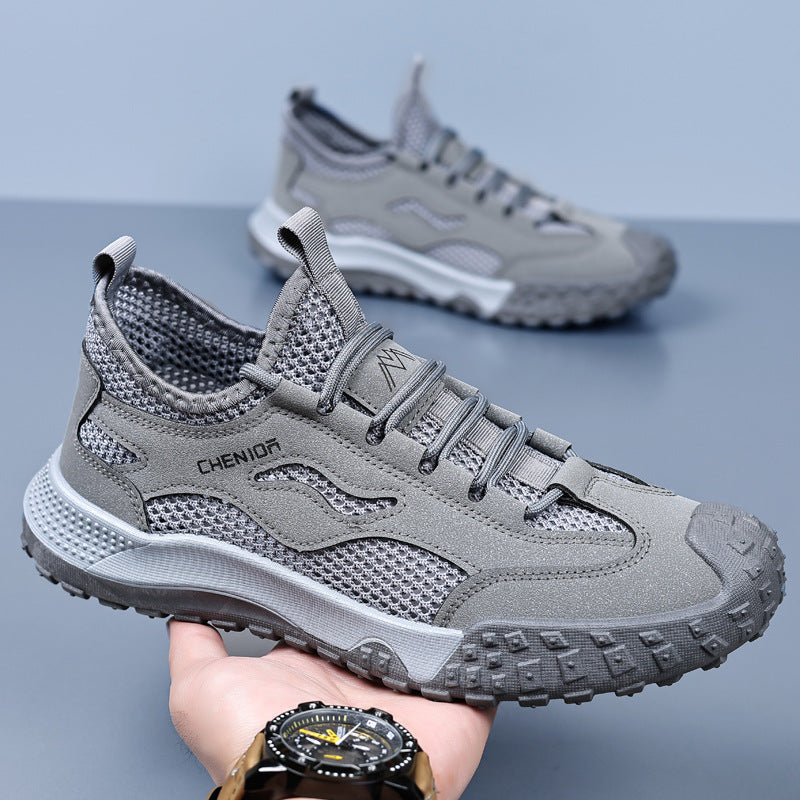 Damen Sportliche Outdoor-Sneaker mit atmungsaktiver Mesh-Oberfläche und robustem Profil R&B