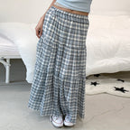 Damen Maxirock mit kariertem Design und gestuftem Schnitt R&B