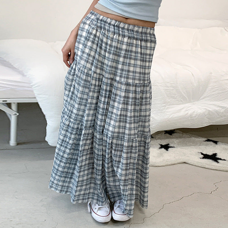 Damen Maxirock mit kariertem Design und gestuftem Schnitt R&B