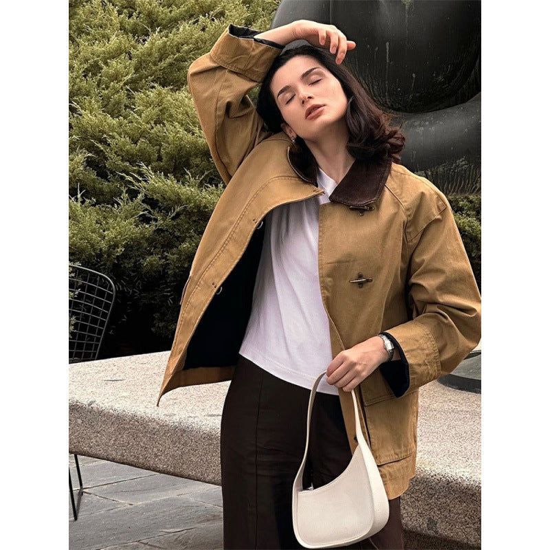Damen Utility-Jacke mit klassischem Schnitt und hohem Kragen R&B