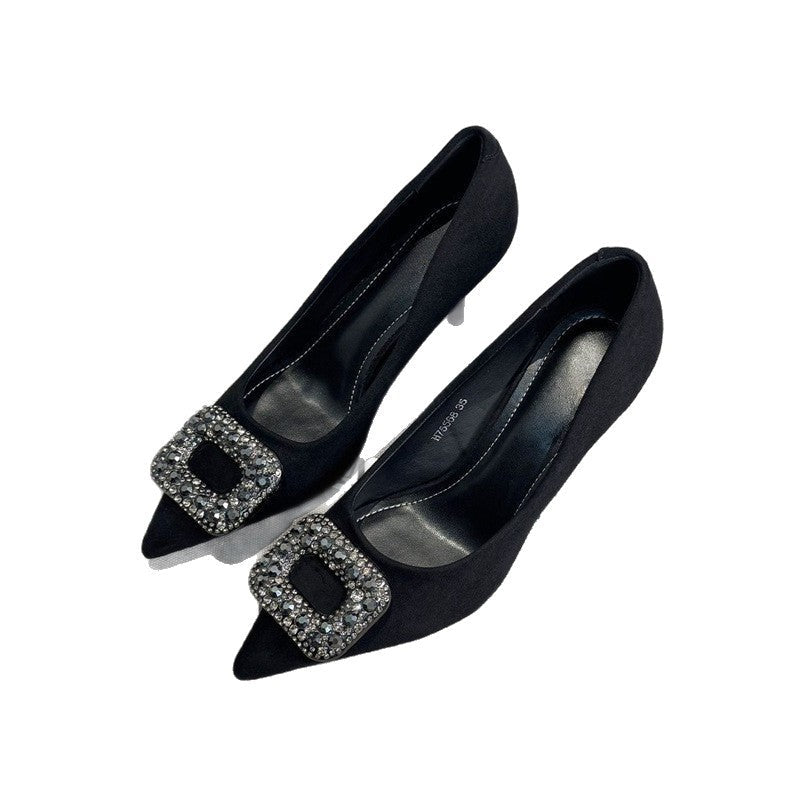 Damen elegante High Heel Pumps mit funkelnder Strassverzierung R&B