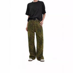 Damen Weit geschnittene Leoprint-Hose mit flexiblem Bund und modischem Design R&B