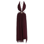 Damen Maxikleid mit tiefem V-Ausschnitt und elegantem Wickeldesign R&B