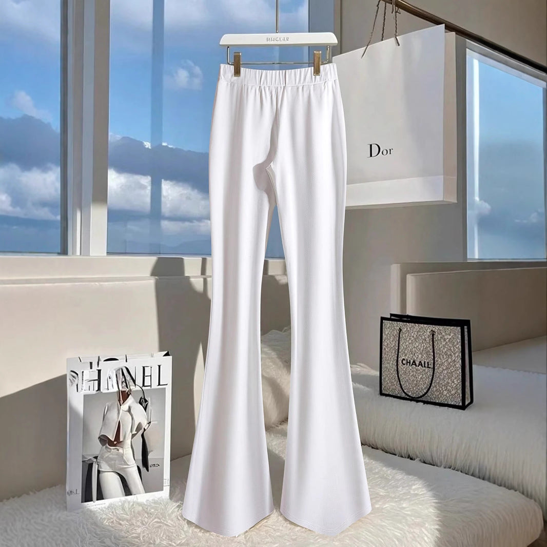 Damen Modische Flared-Hosen mit eleganten Knopfdetails und seitlichem Schlitz R&B