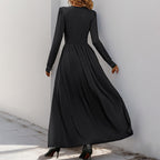 Damen Elegantes Maxikleid mit hochwertiger Spitzenverzierung und seitlichem Schlitz R&B