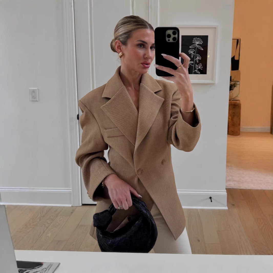 Damen Eleganter Zweireiher Blazer im modernen Schnitt R&B