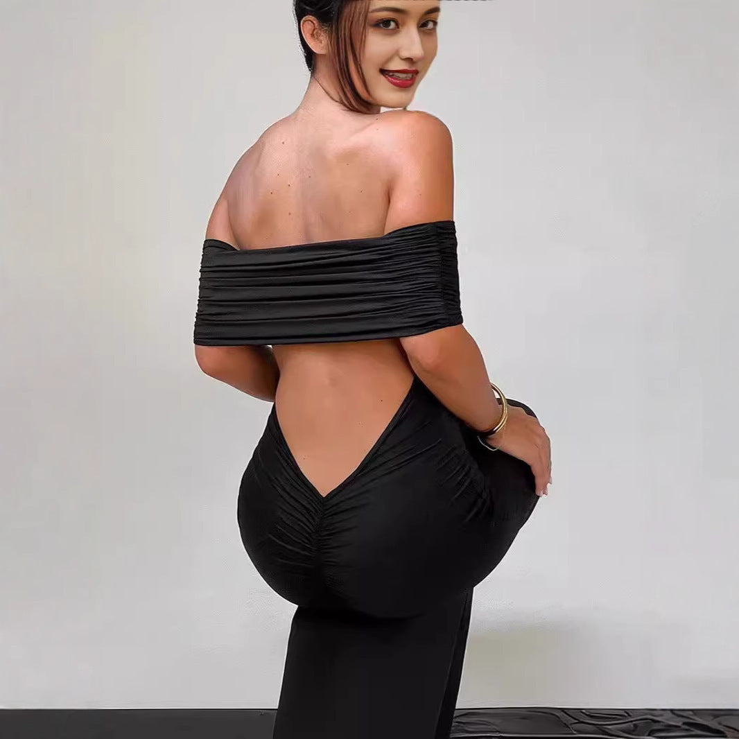 Damen Elegantes Wickelkleid mit Off-Shoulder-Ausschnitt und figurbetontem Schnitt R&B