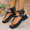 Damen Riemensandalen mit verstellbarem Schnallenverschluss und robustem Profil R&B