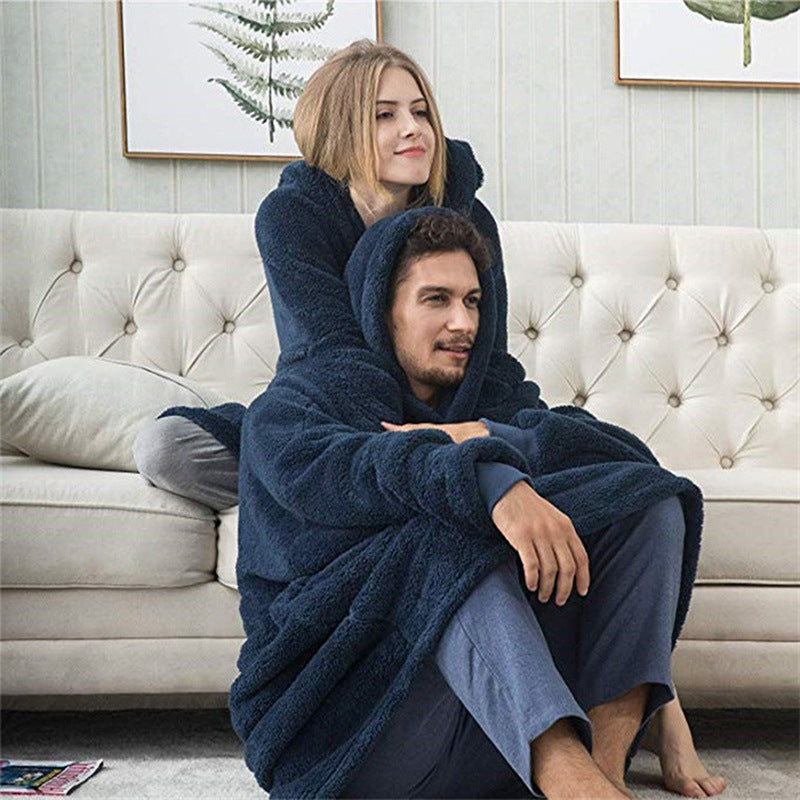 Damen Kuschelige Oversize-Hoodiejacke aus Fleece mit Kängurutasche R&B