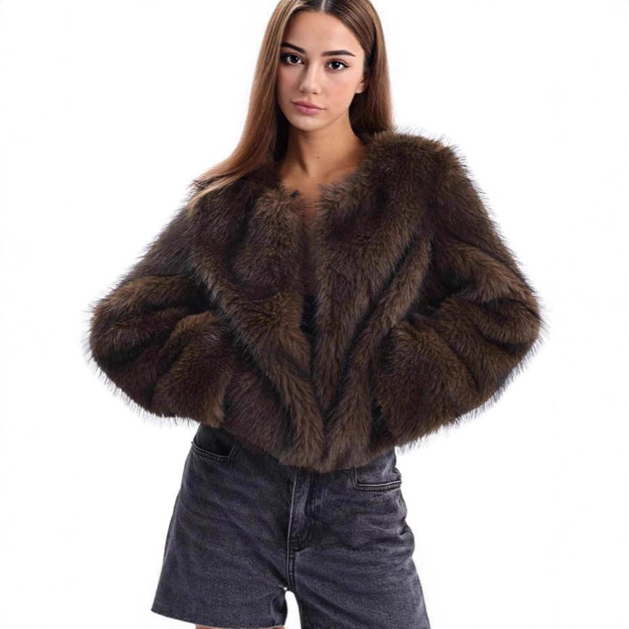 Damen Fleece-Kurzmantel R&B