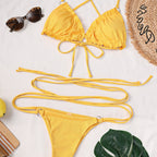 Damen Triangel-Bikini mit trendigen Rüschendetails und schmalen Bändern R&B