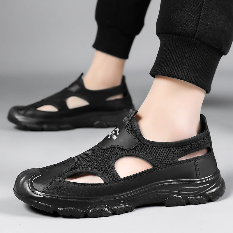 Damen Mesh-Sandalen mit rutschfester Laufsohle und verstellbarem Riemen R&B