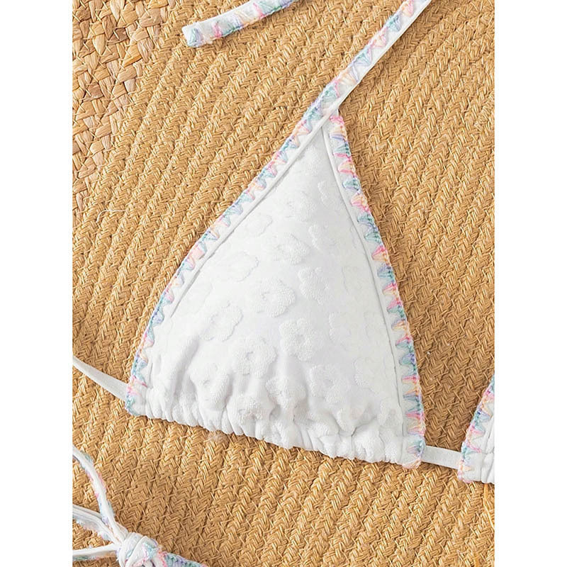 Damen Triangel-Bikini mit Rüschendetails und verstellbaren Trägern R&B