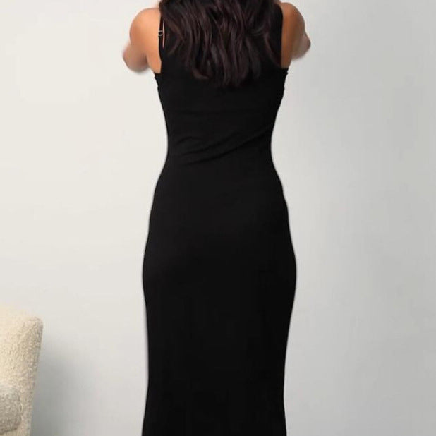 Damen Maxikleid mit innovativem Cut-Out-Design und figurbetontem Oberteil R&B