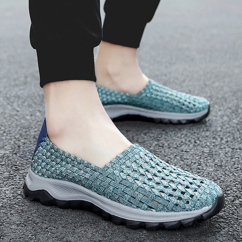 Unisex nan geflochtene elastische Slipper mit leichter dämpfender Sohle R&B