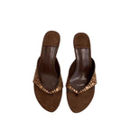Damen elegante Pantolette mit schimmernden Akzenten R&B