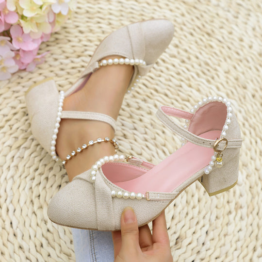 Damen elegante Slingback-Pumps mit Perl-Detail R&B