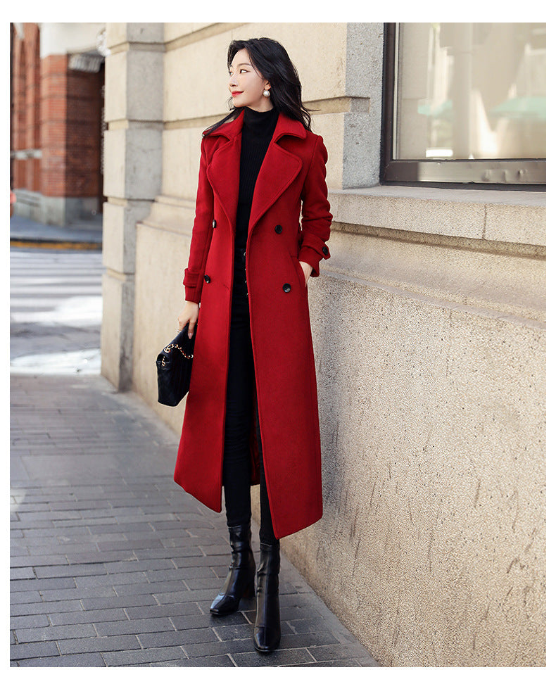 Damen eleganter Trenchcoat mit doppelter Knopfreihe und praktischem Schnitt R&B