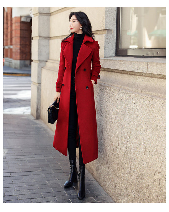 Damen eleganter Trenchcoat mit doppelter Knopfreihe und praktischem Schnitt R&B