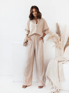 Damen Weit geschnittenes Ensemble mit asymmetrischem Design und elegantem Gürtel R&B