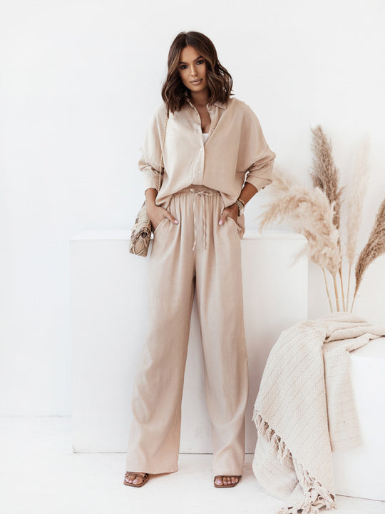 Damen Weit geschnittenes Ensemble mit asymmetrischem Design und elegantem Gürtel R&B