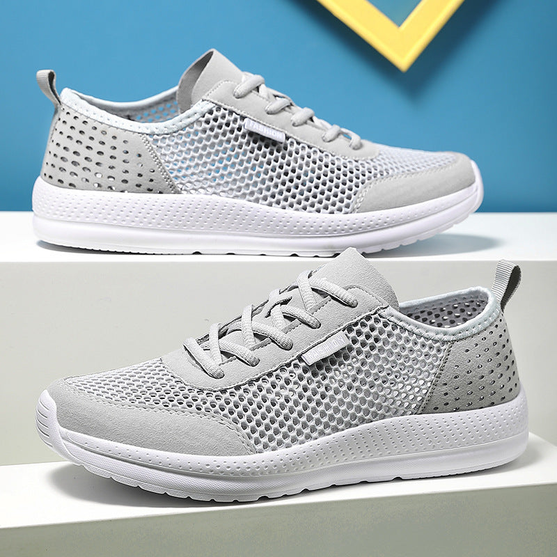 Unisex nan leichter Komfort-Walking-Schuh mit luftigem Wabenmesh, ergonomischer Dämpfungssohle und Zuglasche R&B