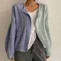 Damen Kuscheliger Strickcardigan mit hohen Ärmeln und einzigartigem Design