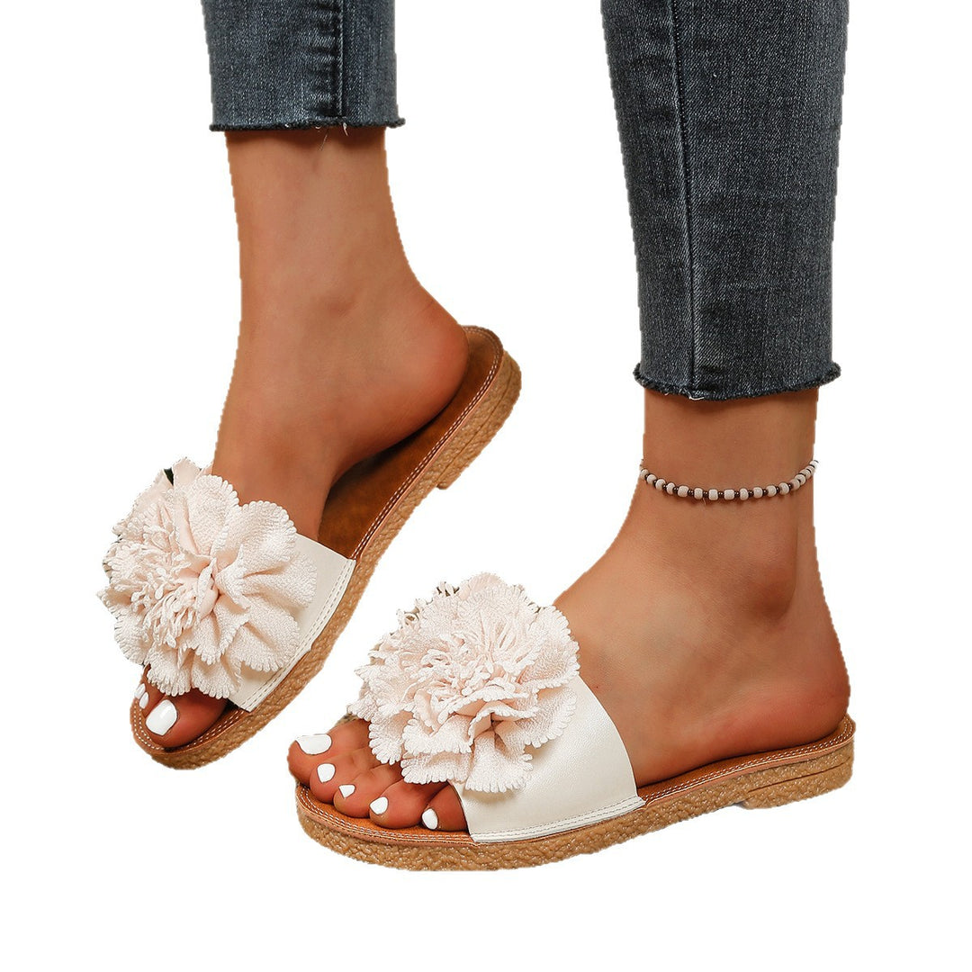 Damen Pantoletten mit dekorativen Blumendetails R&B