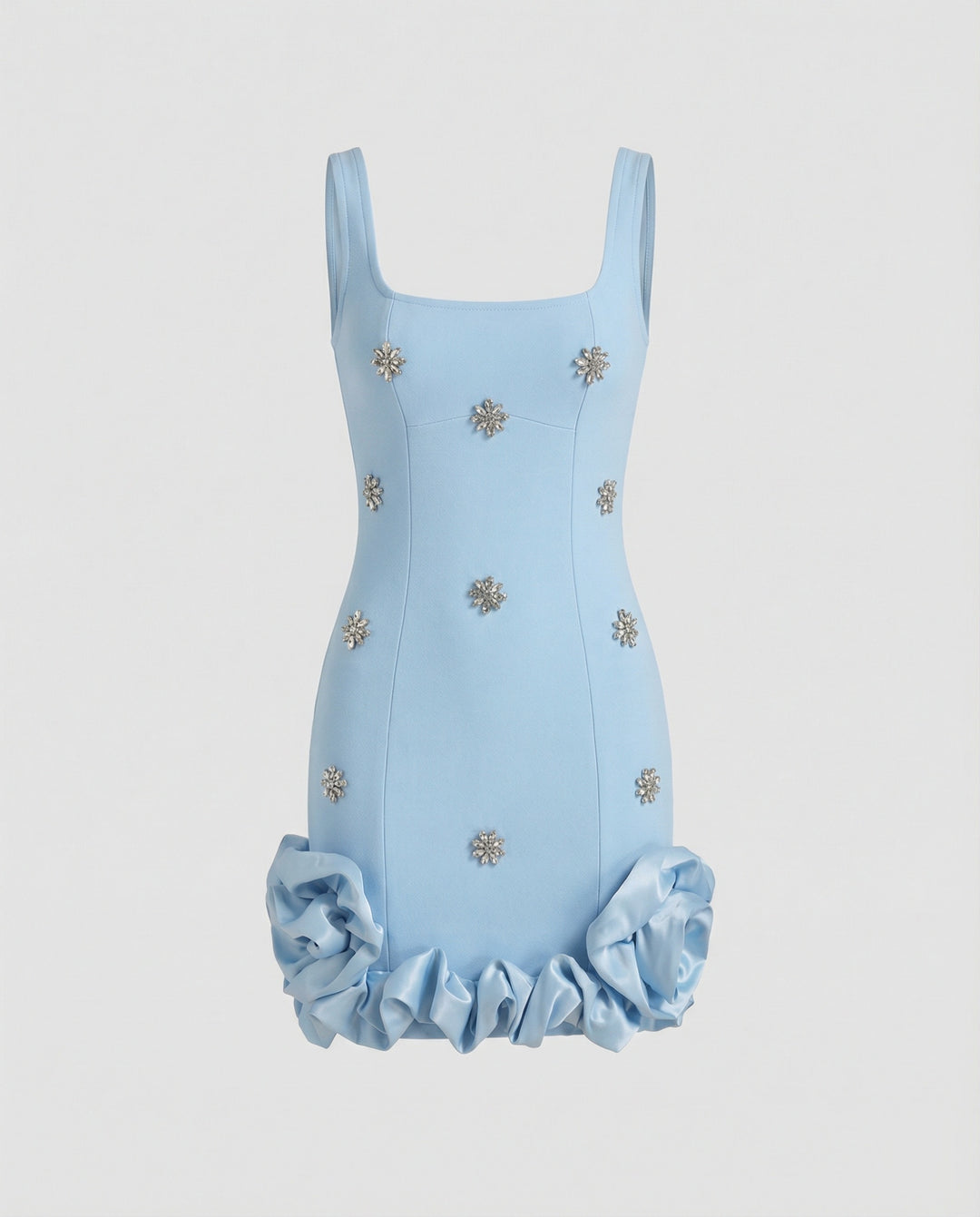Damen Abendkleid kurz mit Volants