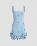 Damen Abendkleid kurz mit Volants