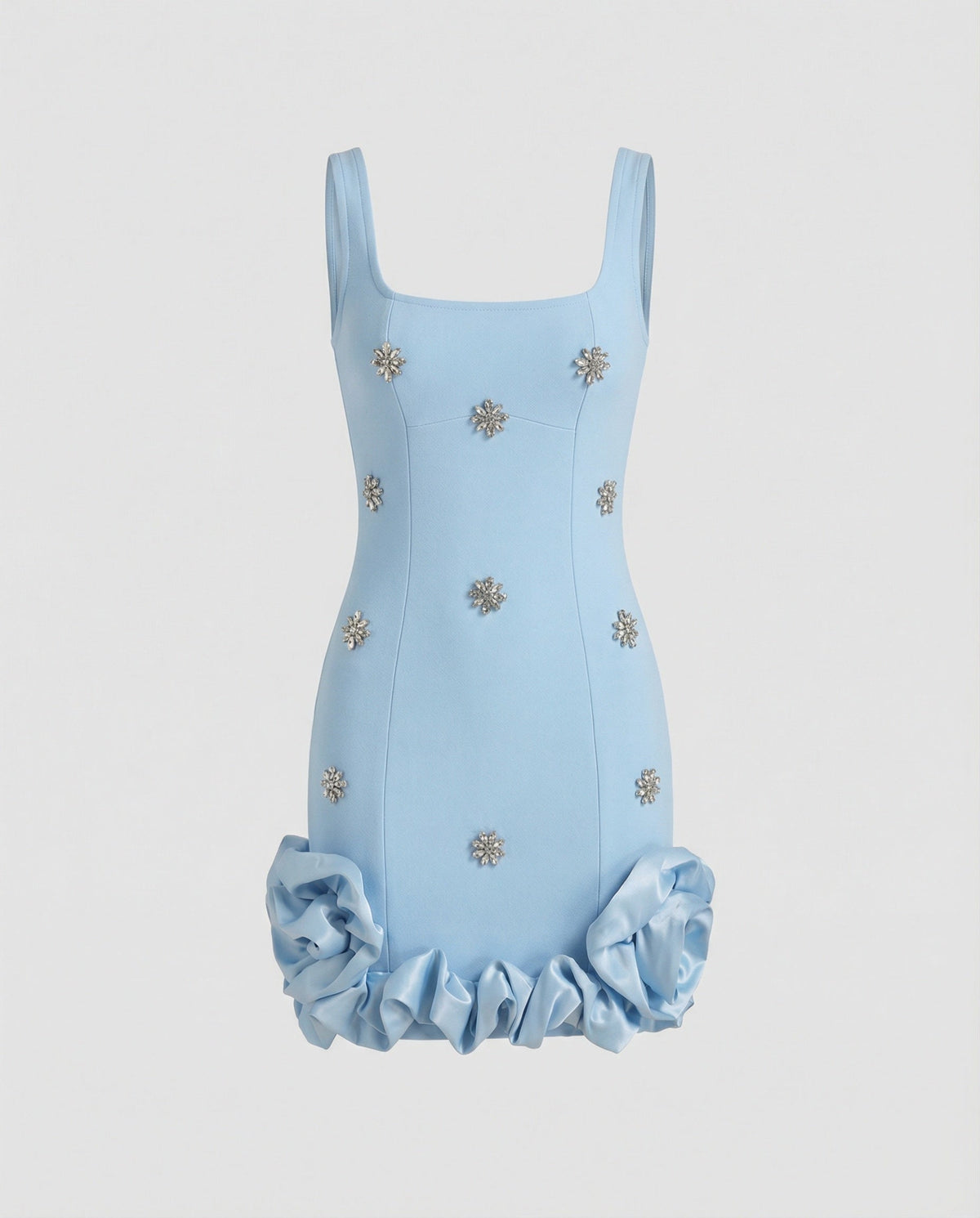 Damen Abendkleid kurz mit Volants