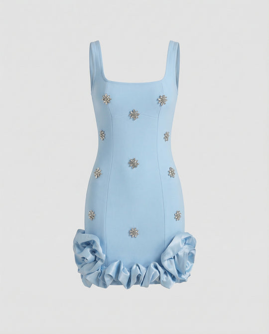 Damen Abendkleid kurz mit Volants