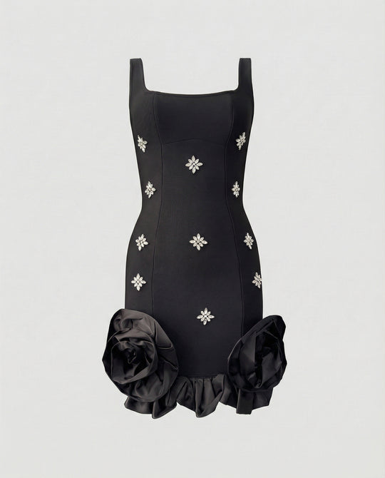 Damen Abendkleid kurz mit Volants