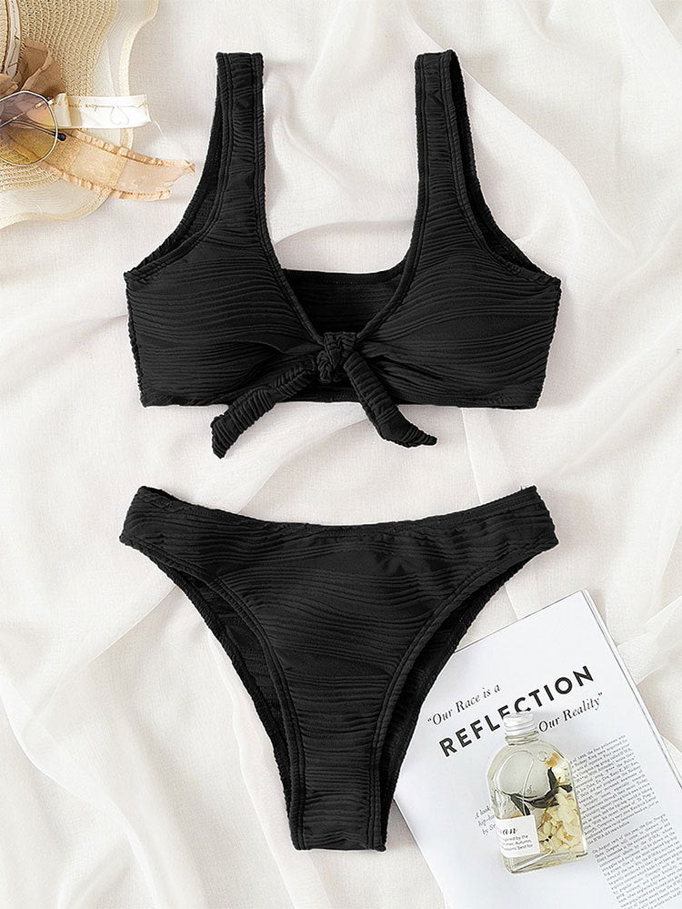Damen Bikinislip mit modernem Rippendesign R&B