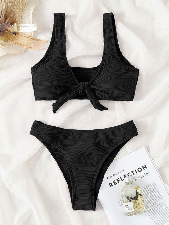 Damen Bikinislip mit modernem Rippendesign R&B