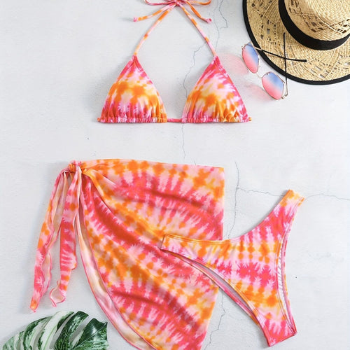 Damen Triangel-Bikini Set mit Wickelrock R&B