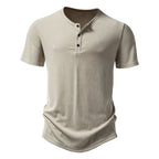 Herren Kurzarm-Henley-Shirt mit strukturiertem Design